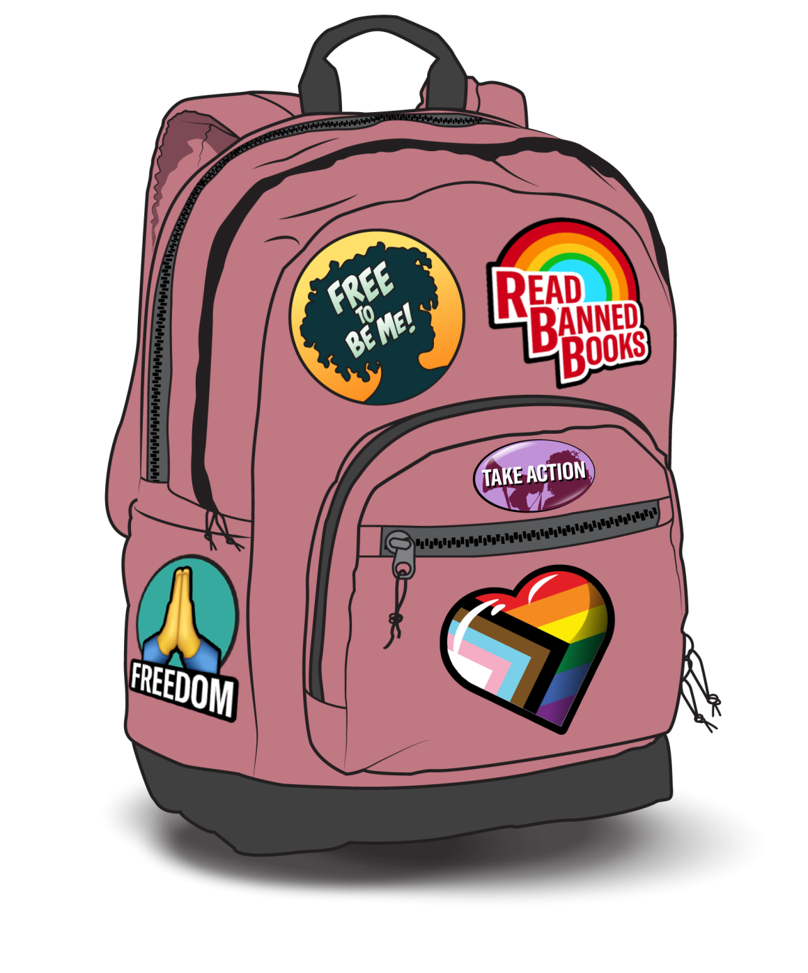 backpack with patches