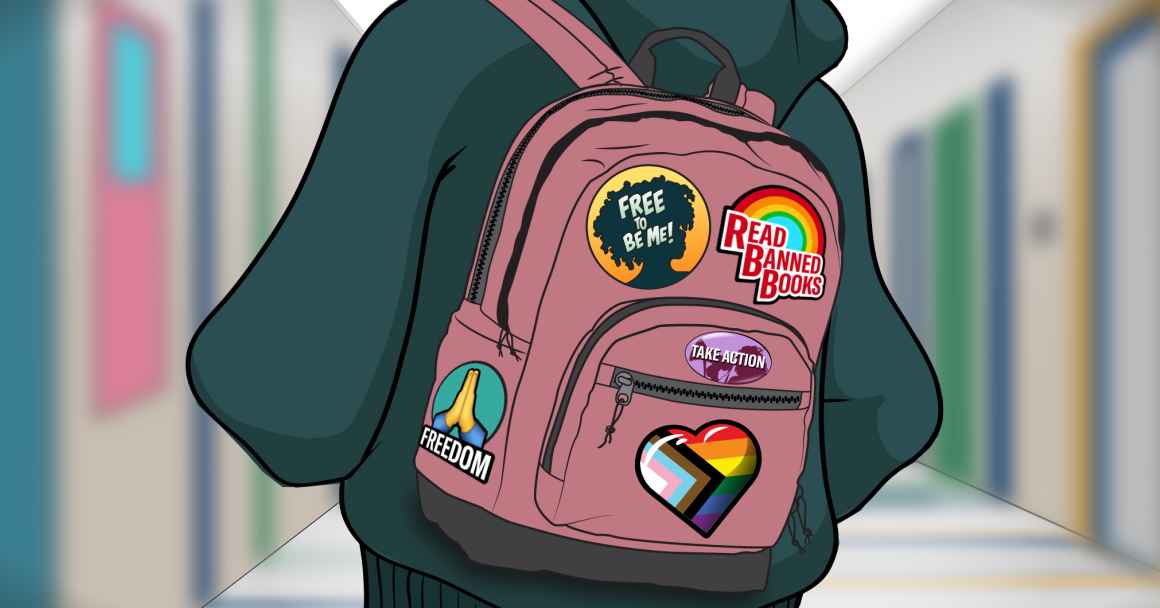 backpack with patches