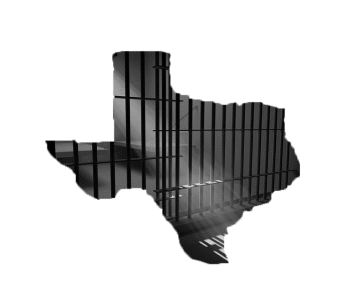 Prison bars in the shape of the state of Texas