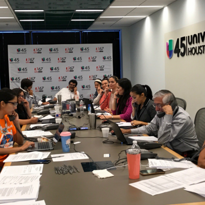 Volunteers take calls for the Immigrant Rights hotline